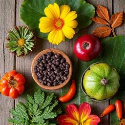 Assorted native Australian botanical ingredients